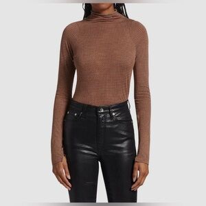 rag & bone - Shaw Paneled Long Sleeve Tee in tan size xxs